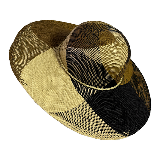 Sombrero artesanal de paja toquilla tejido apareado