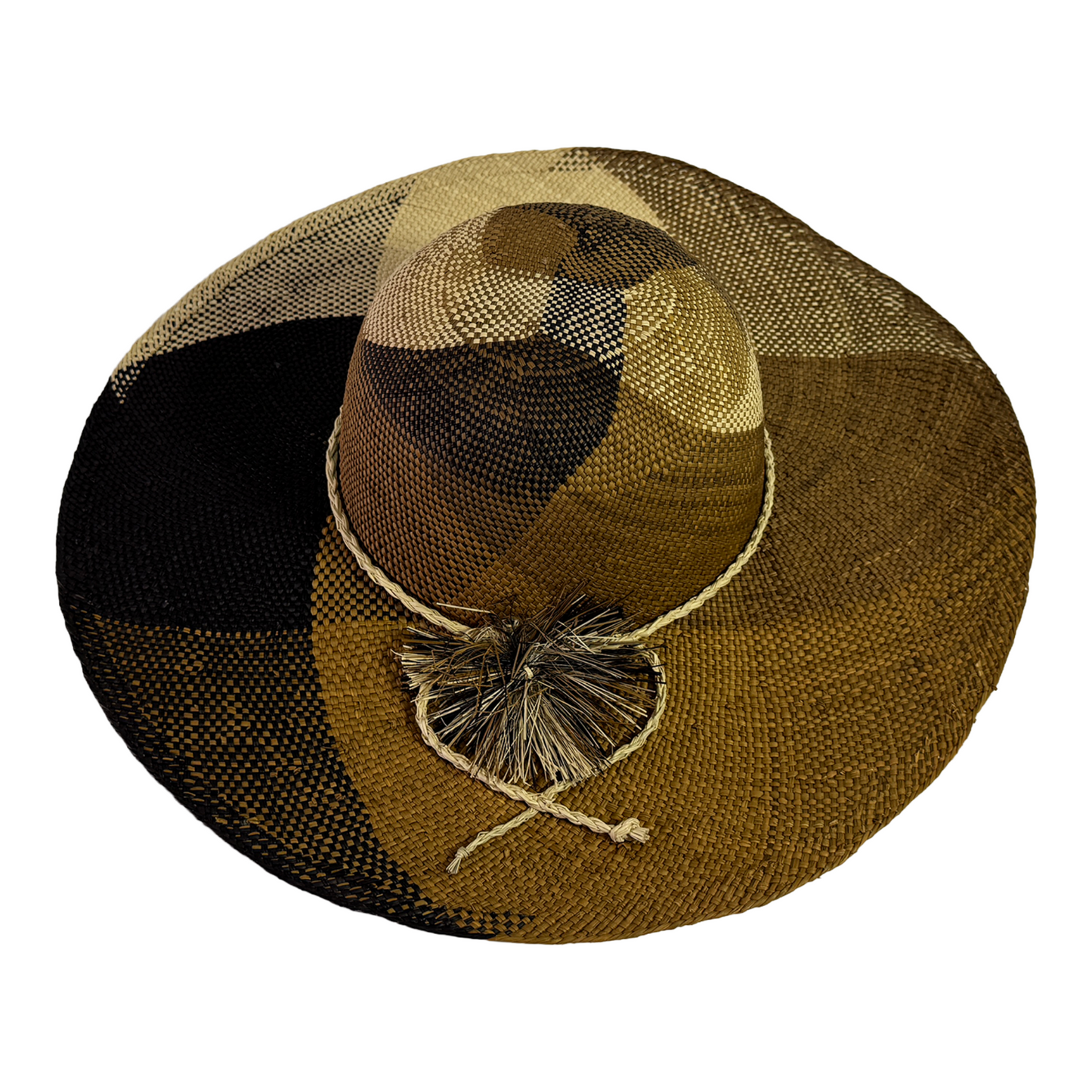 Sombrero artesanal de paja toquilla tejido apareado