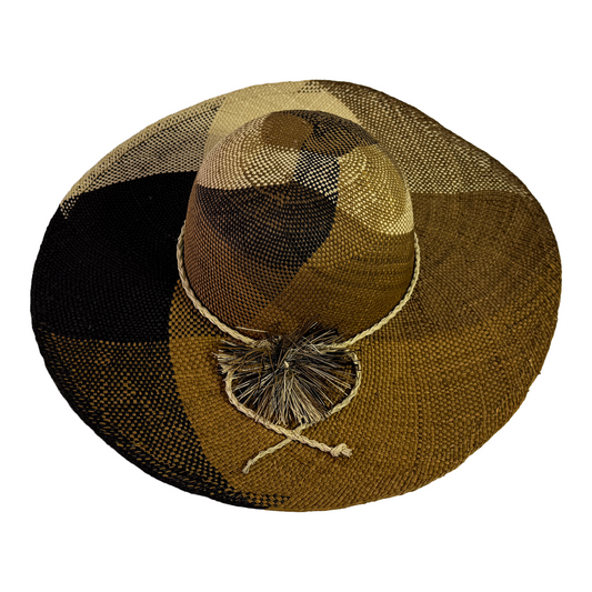 Sombrero artesanal de paja toquilla tejido apareado