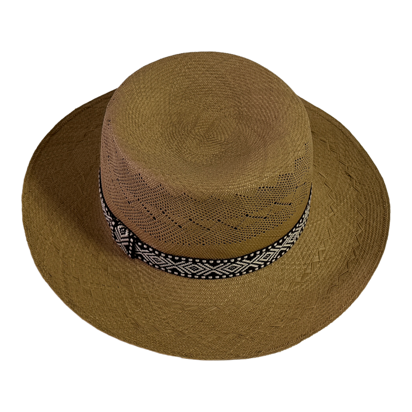 Sombrero artesanal de paja toquilla tejido fino