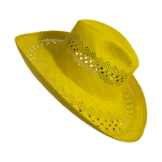 Sombrero artesanal de paja toquilla tejido fino